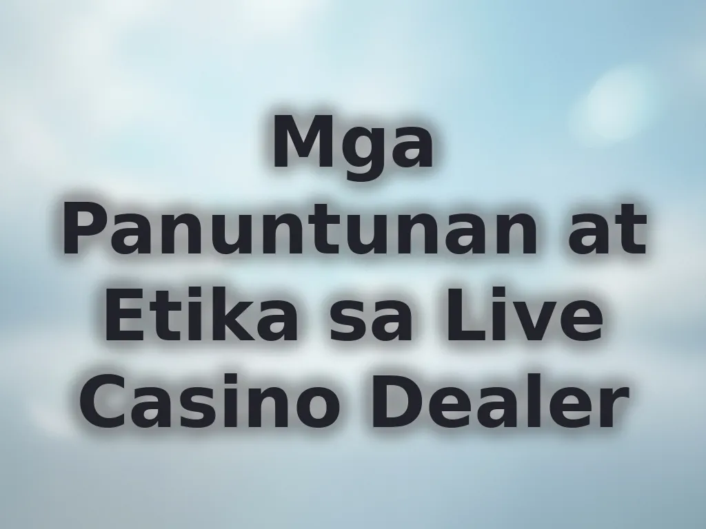 Mga Panuntunan at Etika sa Live Casino Dealer